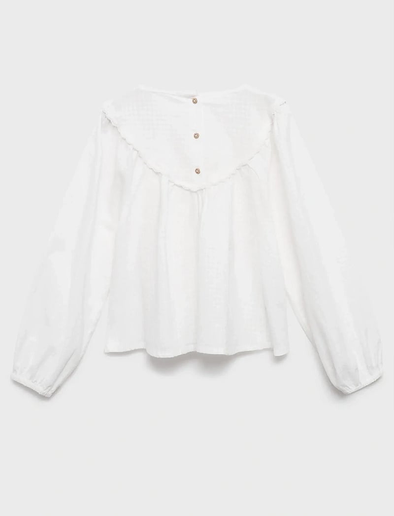 Mango - Blouse with lace trim details - blusen & tuniken - white - 3