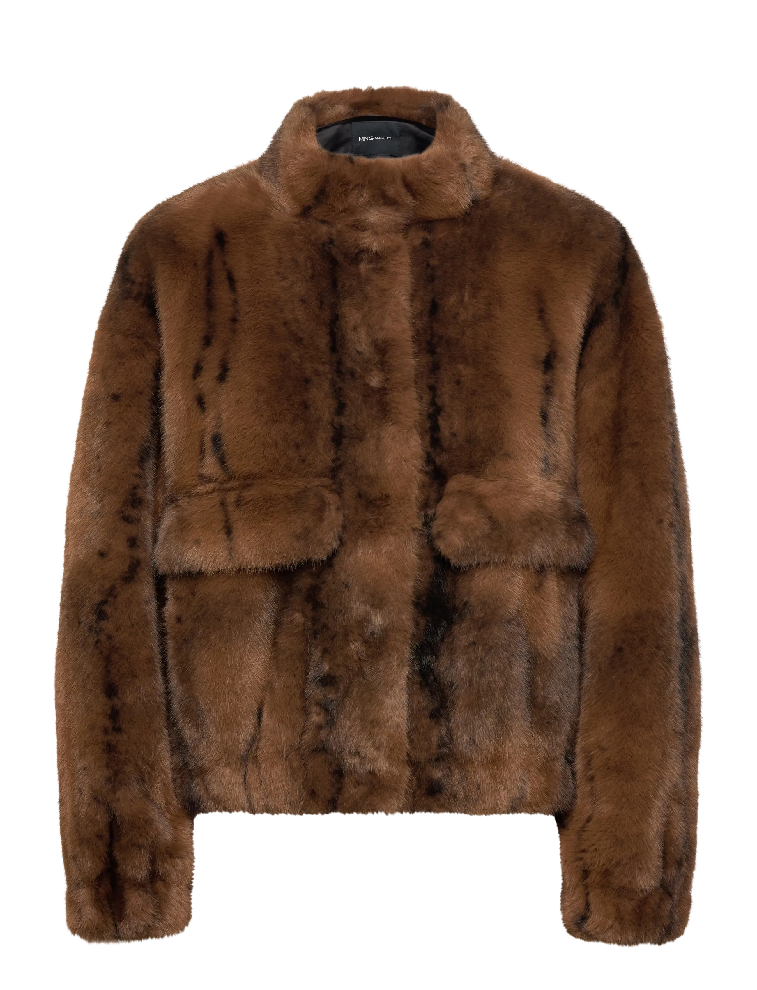 Faux fur effect jacket with pockets