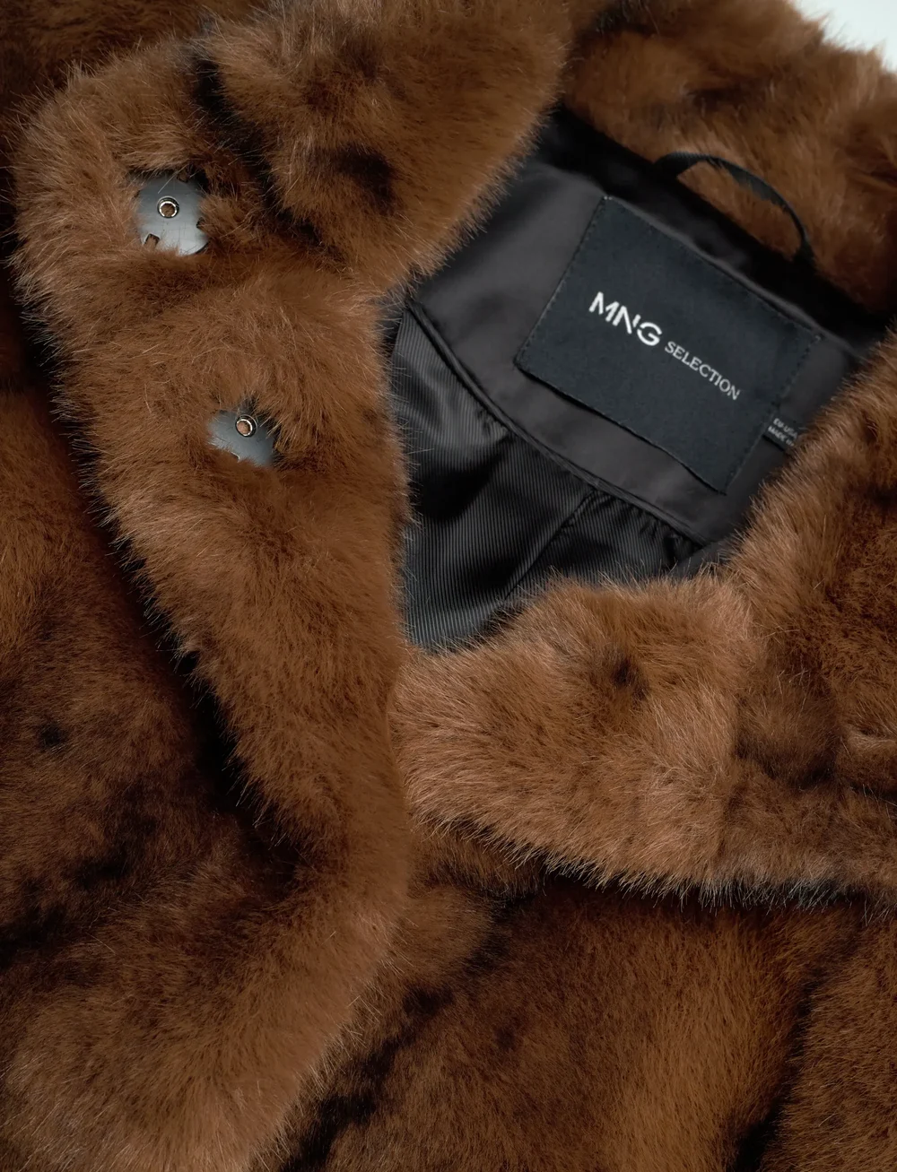 Mango - Faux-fur jacket with pockets - fuskpäls - medium brown - 4