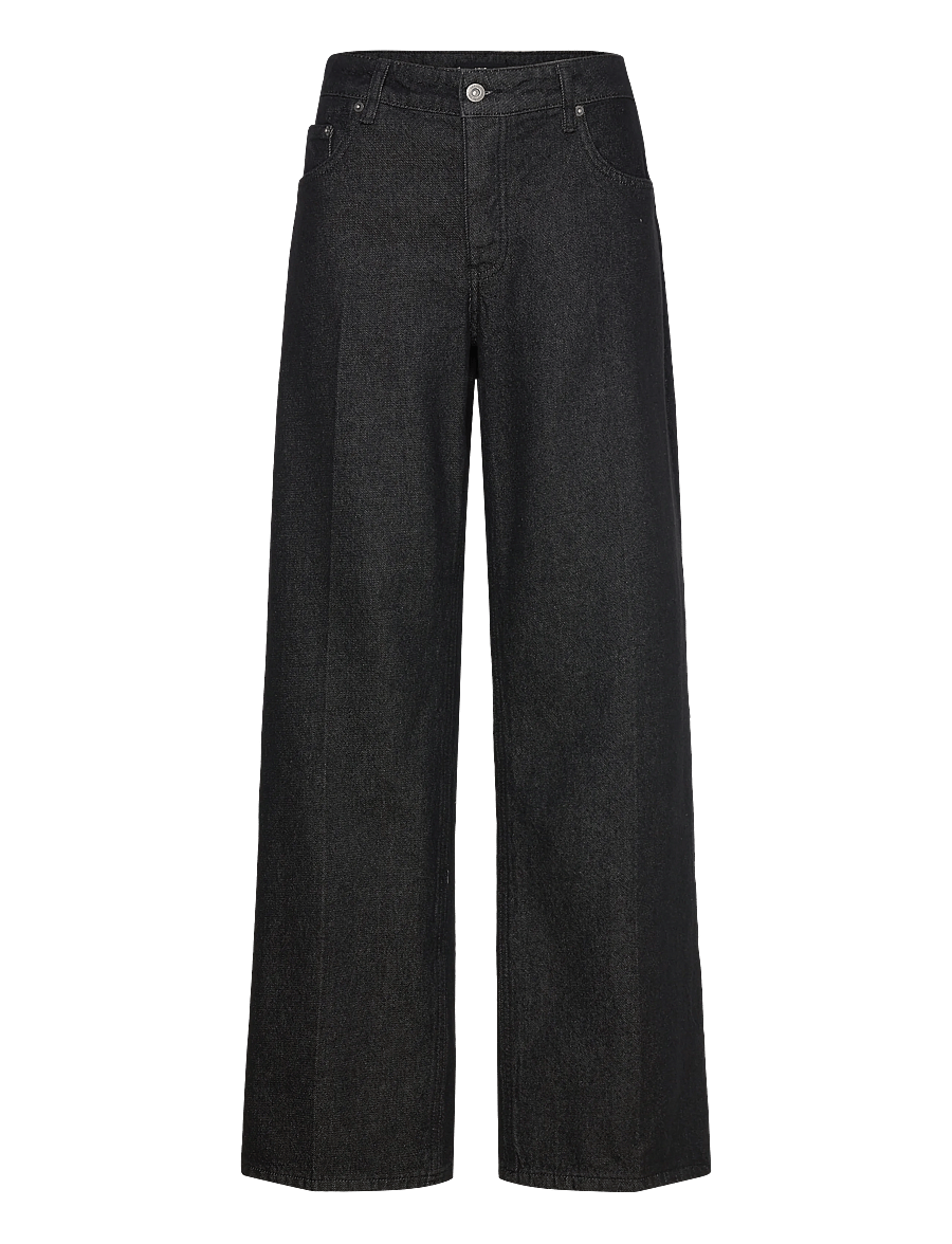 Mango - Straight low-waist jeans - gerade jeans - black - 1