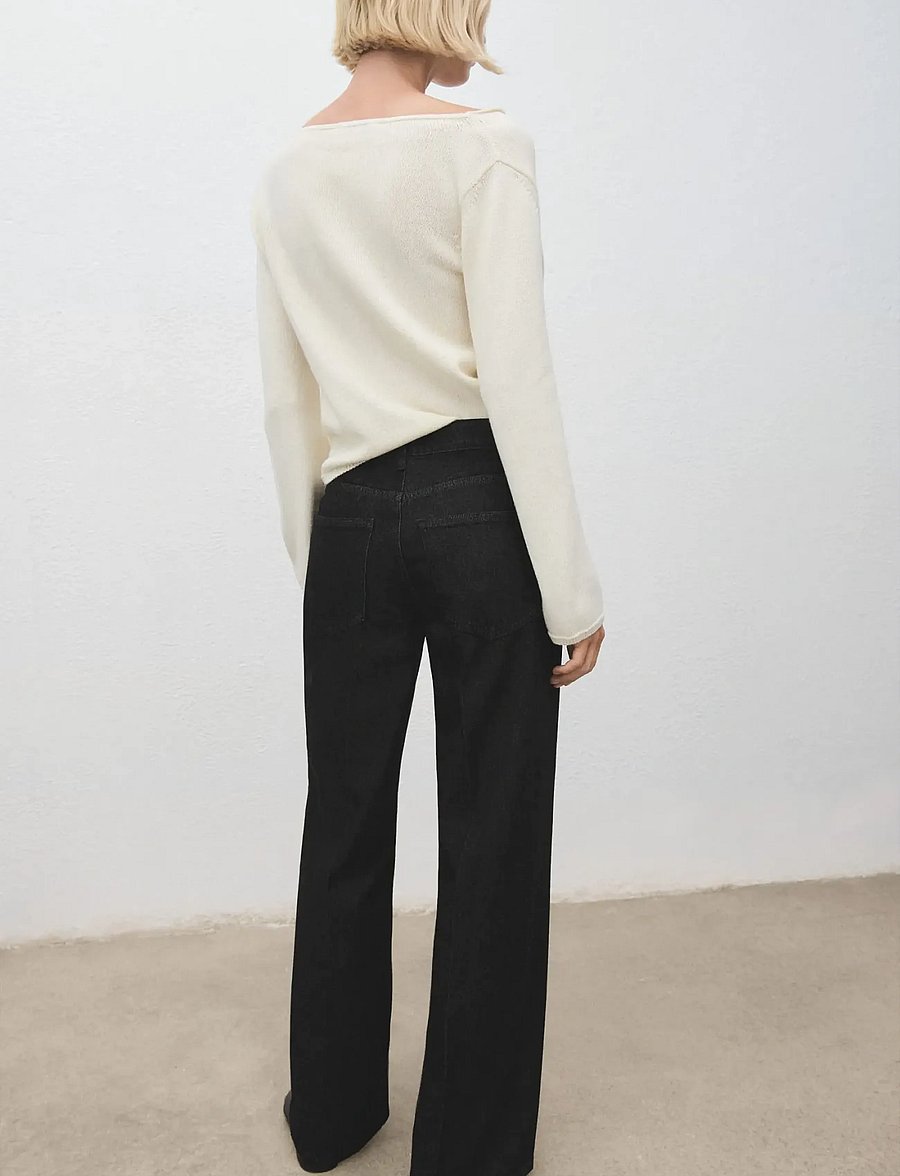 Mango - Straight low-waist jeans - gerade jeans - black - 3
