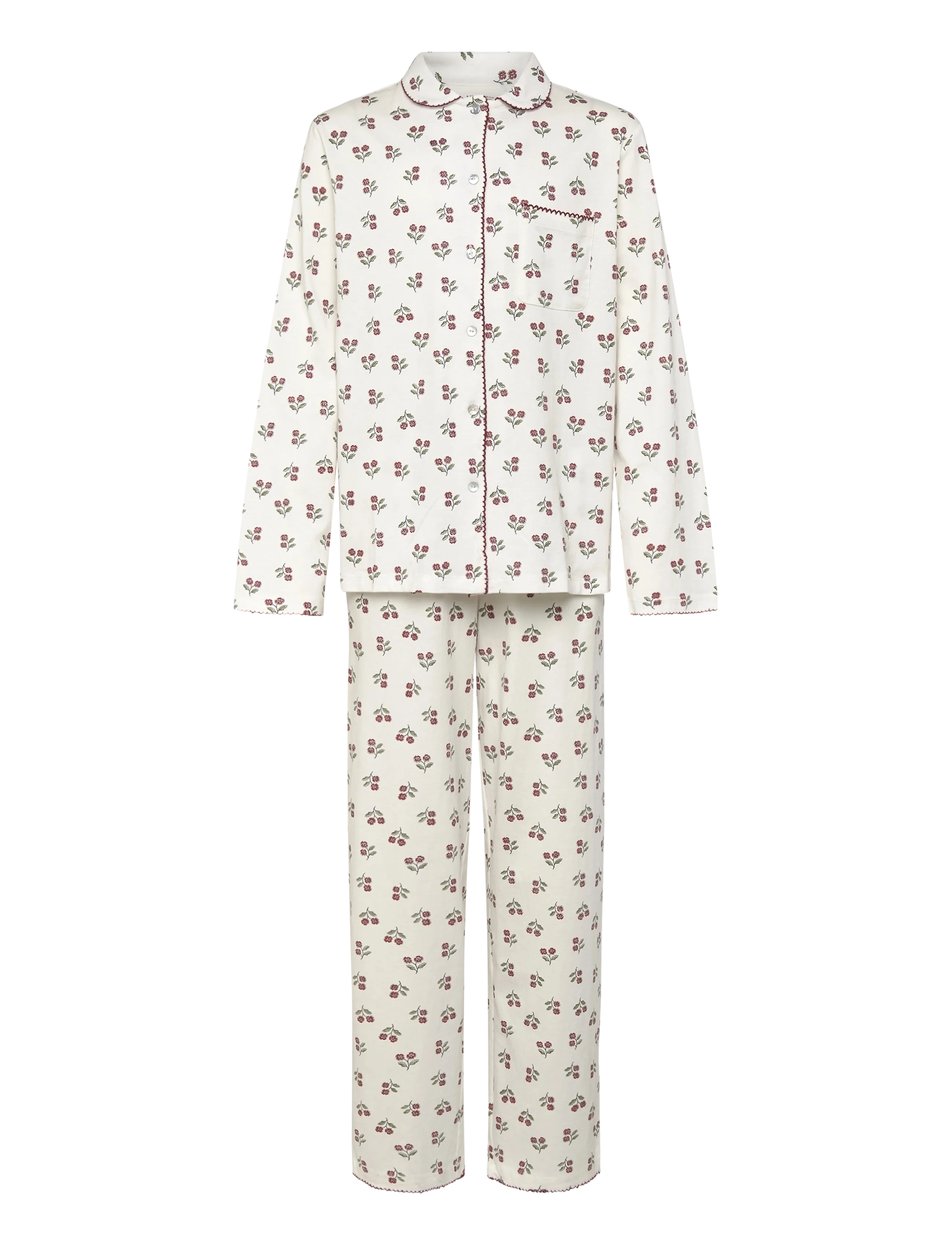 Printed long pyjamas - NATURAL WHITE