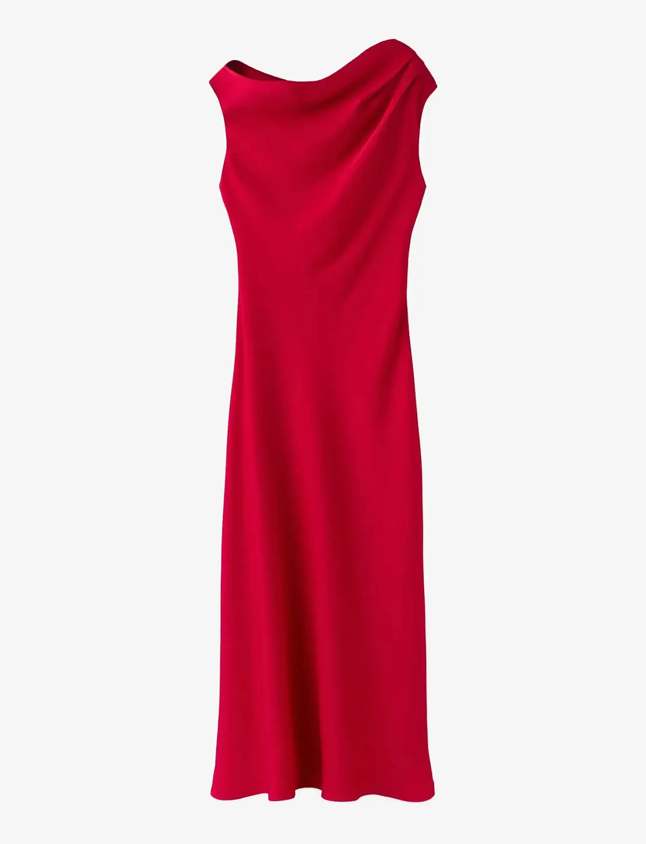 Mango - A-line dress with asymmetrical neckline - partykleider - red - 1