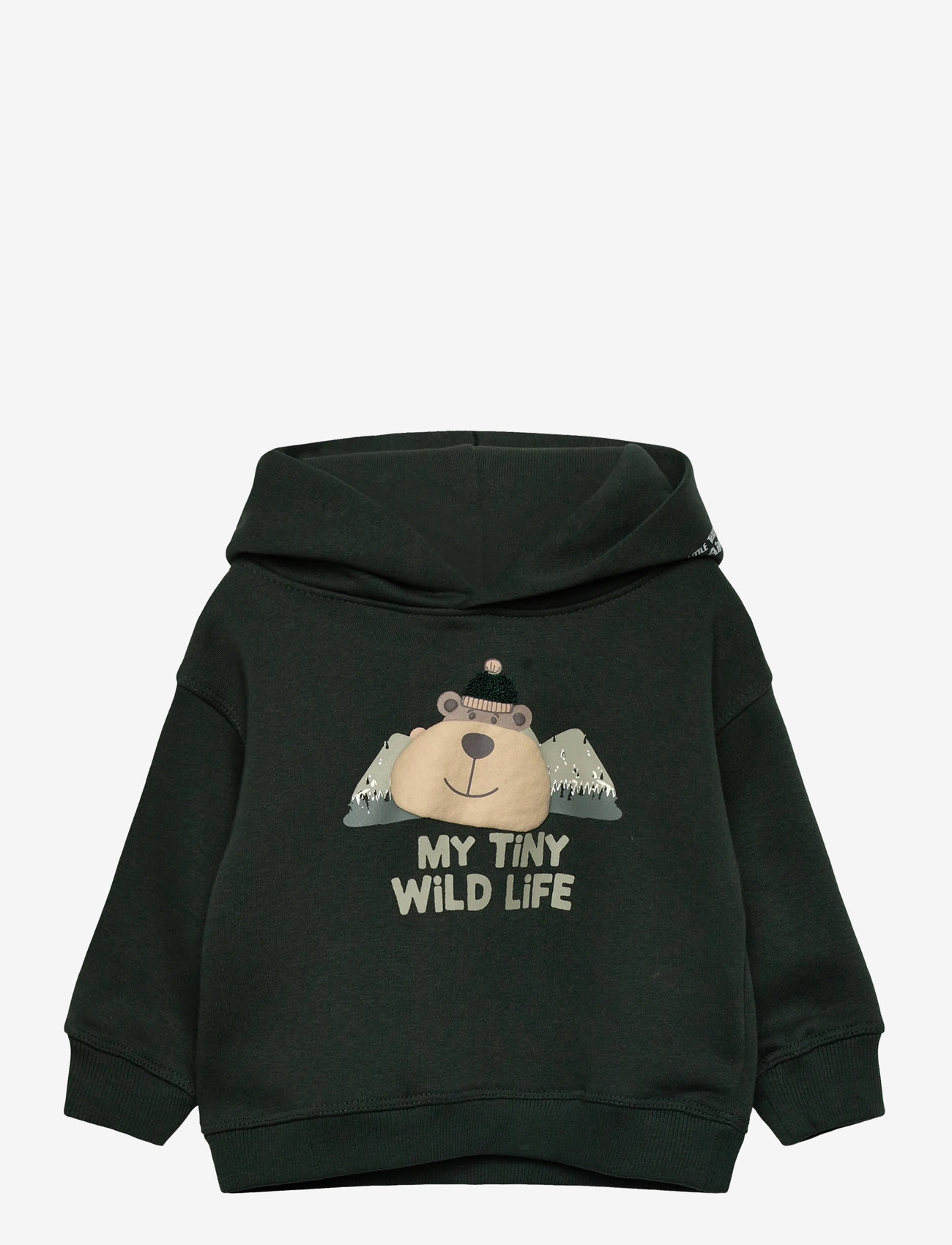 Mango - Printed hoodie - efterårstøj - dark green - 0