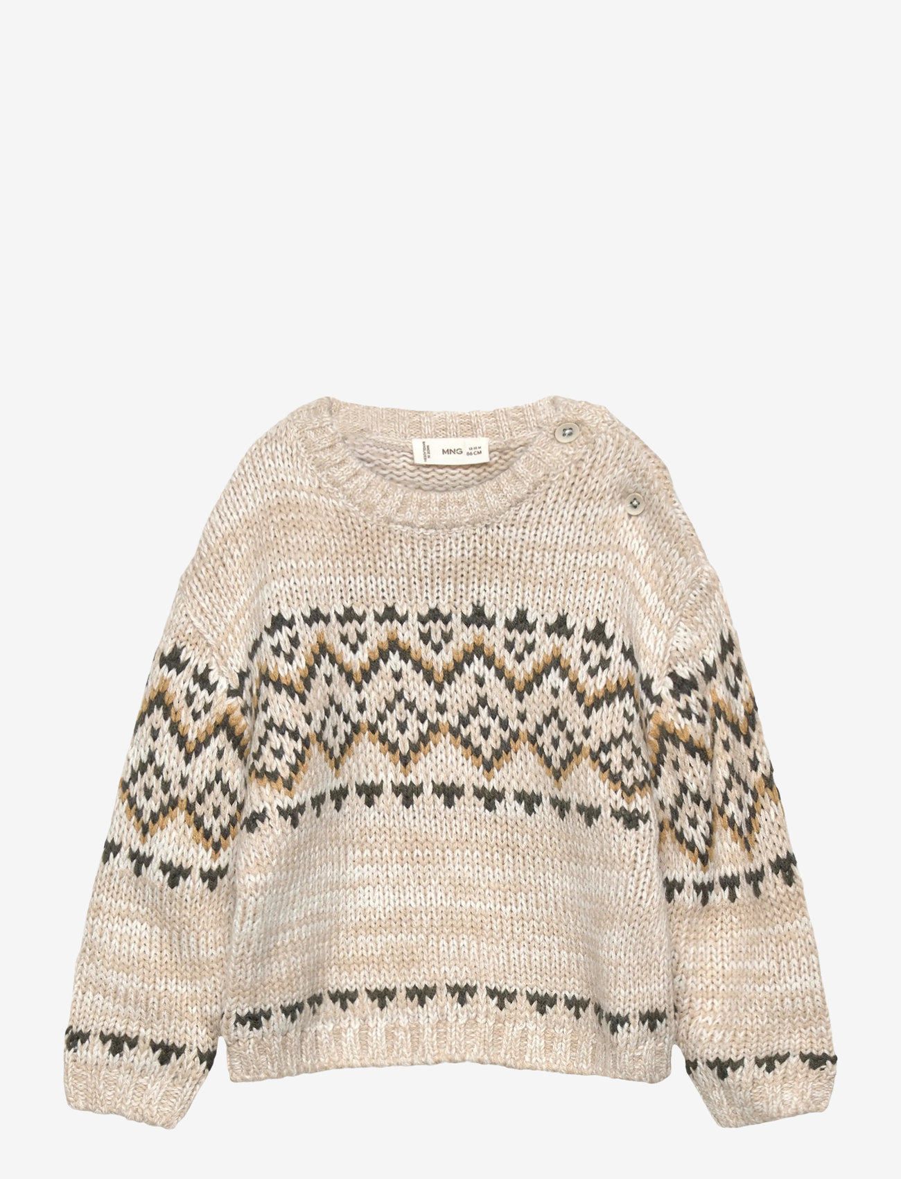 Mango - Jacquard knitted sweater - trøjer - light beige - 0