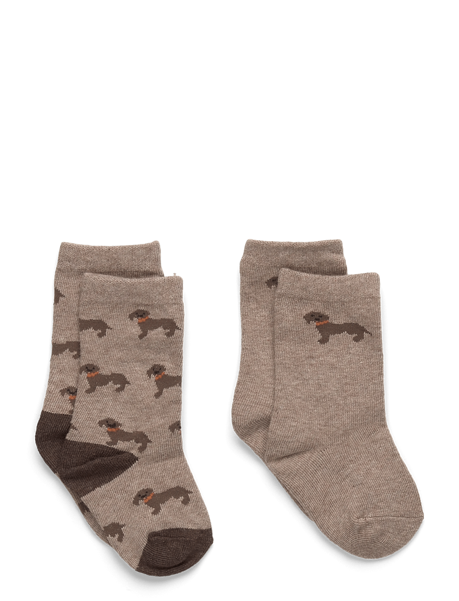Mango - 2 pack patterned socks - strumpor - medium brown - 0