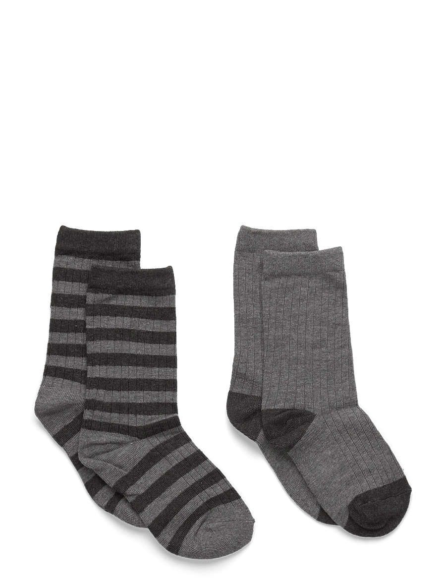 Mango - 2 pack patterned socks - strumpor - medium grey - 0