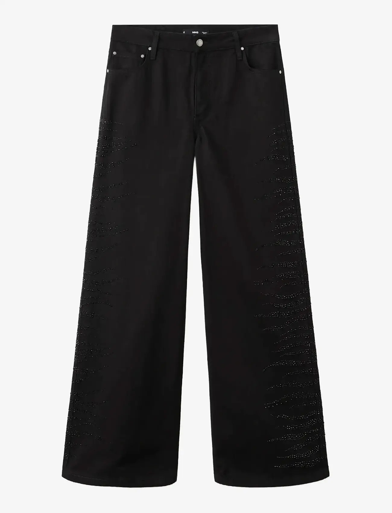 Mango - Wide-leg jeans with rhinestones - vida jeans - open grey - 1