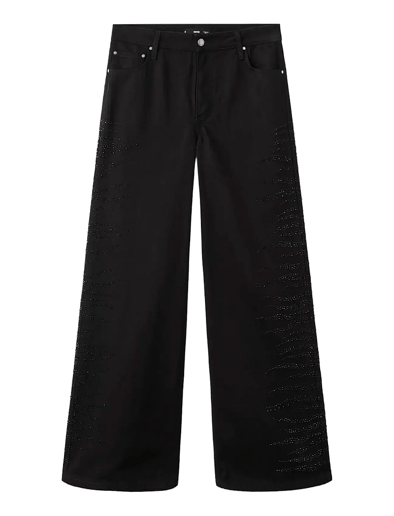 Mango - Wide-leg jeans with rhinestones - vida jeans - open grey - 1