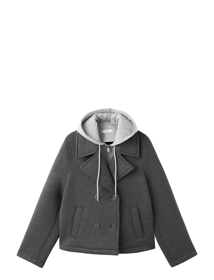 Mango - Combined hooded jacket - lette jakker - medium grey - 1