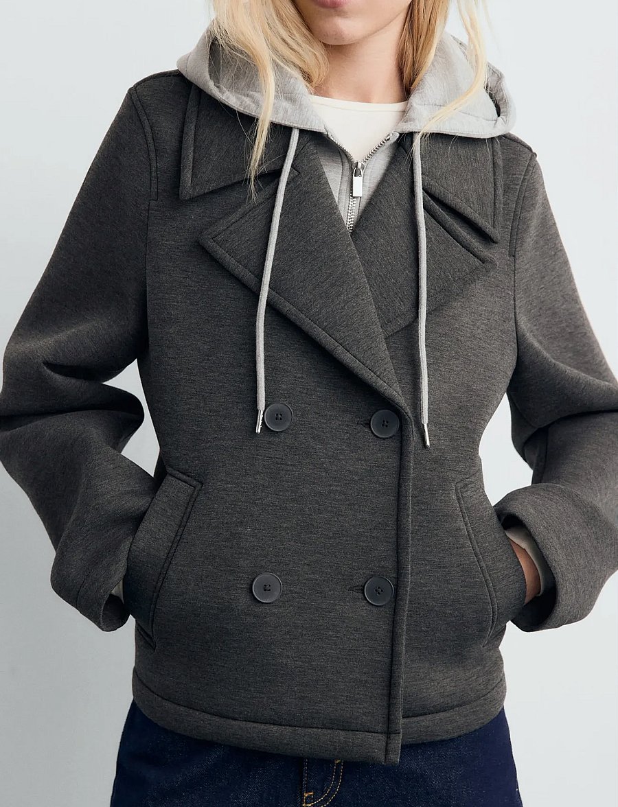 Mango - Combined hooded jacket - lette jakker - medium grey - 0