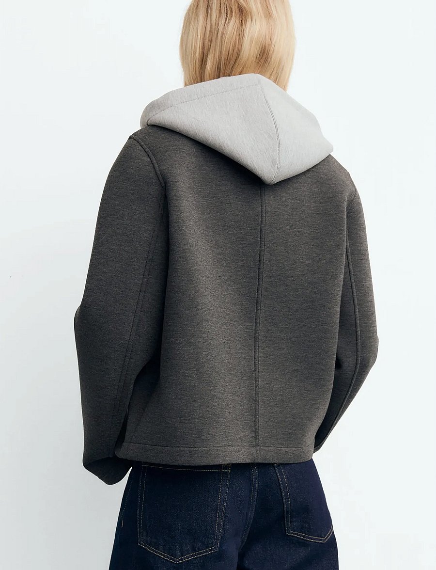 Mango - Combined hooded jacket - lette jakker - medium grey - 2