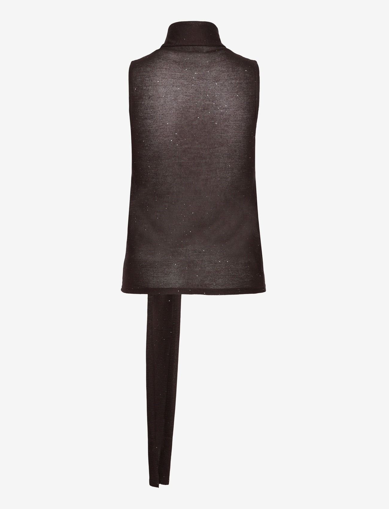 Mango - Shiny top with foulard - festtoppe - brown - 1