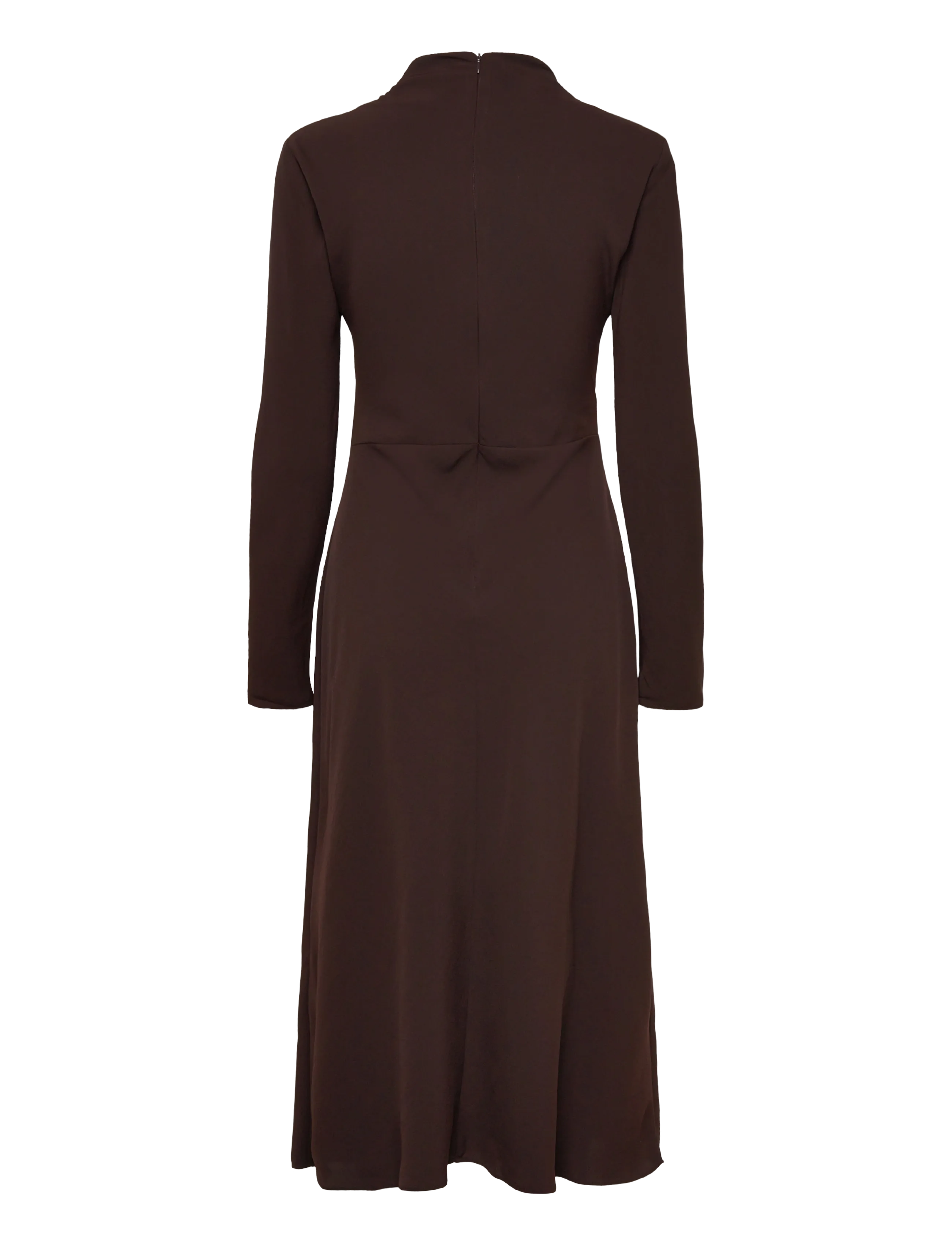 Mango - Ruched dress with draped neckline - midimekot - dark brown - 2