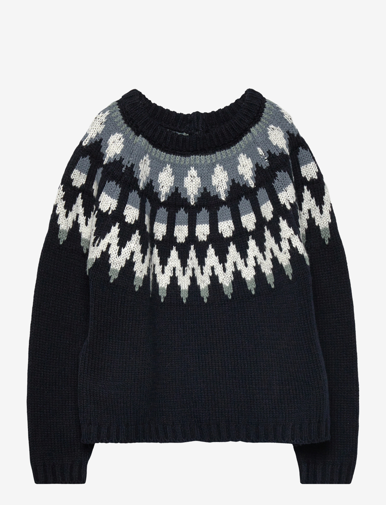 Mango - Jacquard knitted sweater - efterårstøj - navy - 0