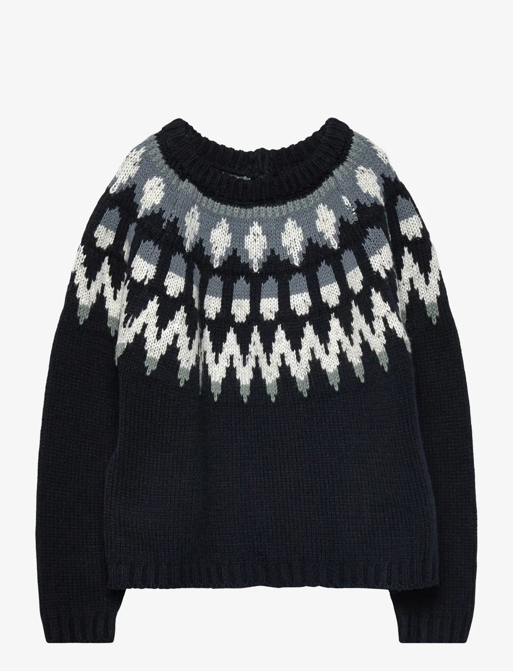 Mango - Jacquard knitted sweater - stickade tröjor - navy - 0