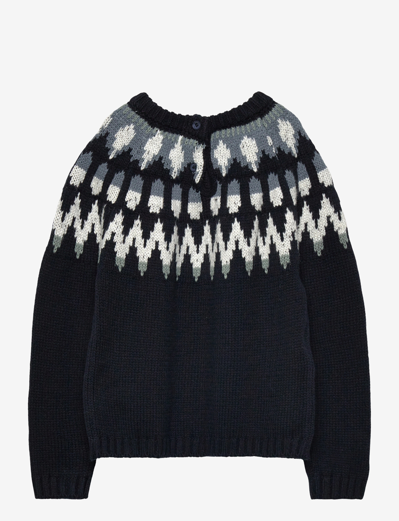 Mango - Jacquard knitted sweater - efterårstøj - navy - 1