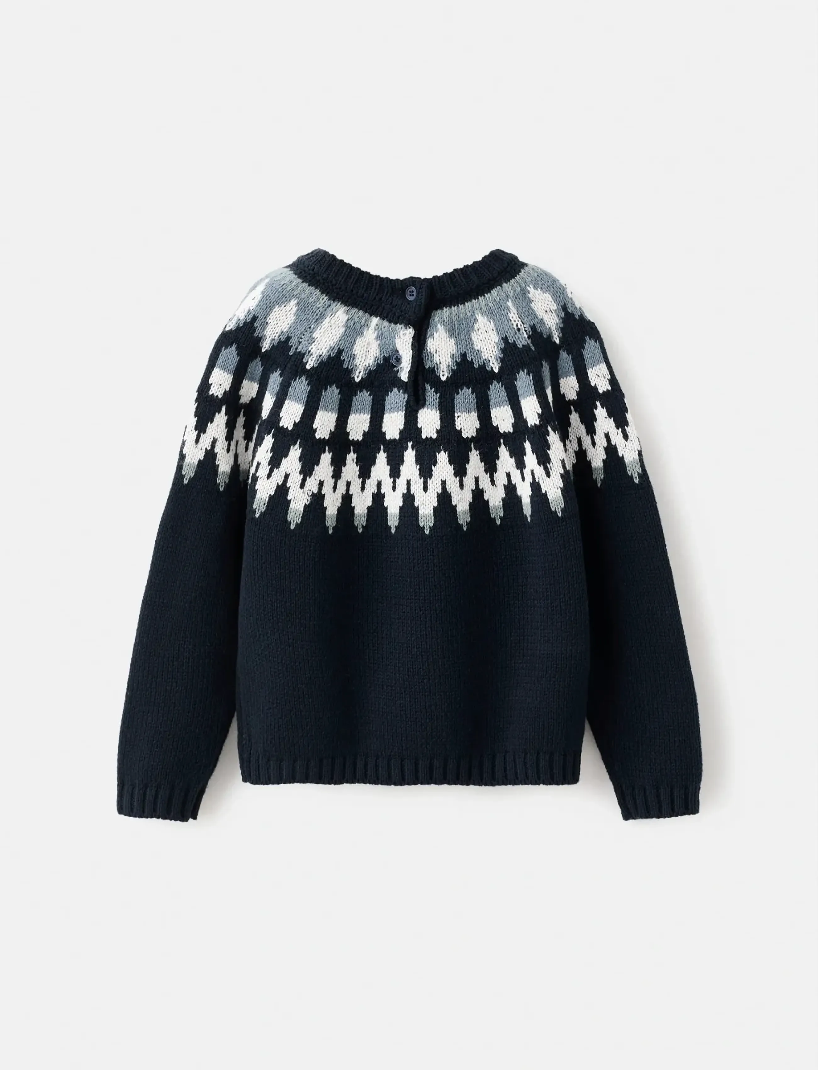 Mango - Jacquard knitted sweater - jumpers - navy - 3