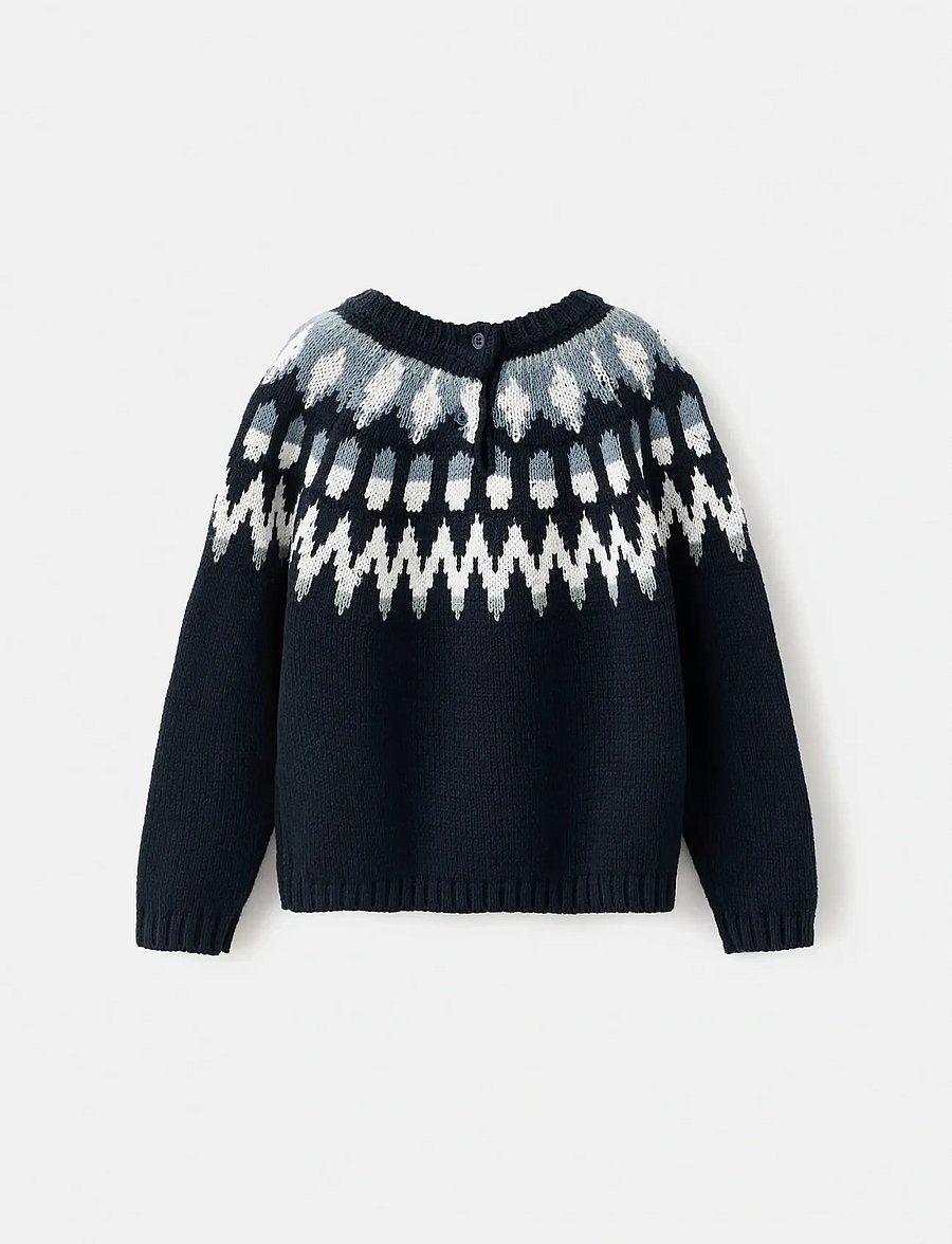 Mango - Jacquard knitted sweater - stickade tröjor - navy - 3