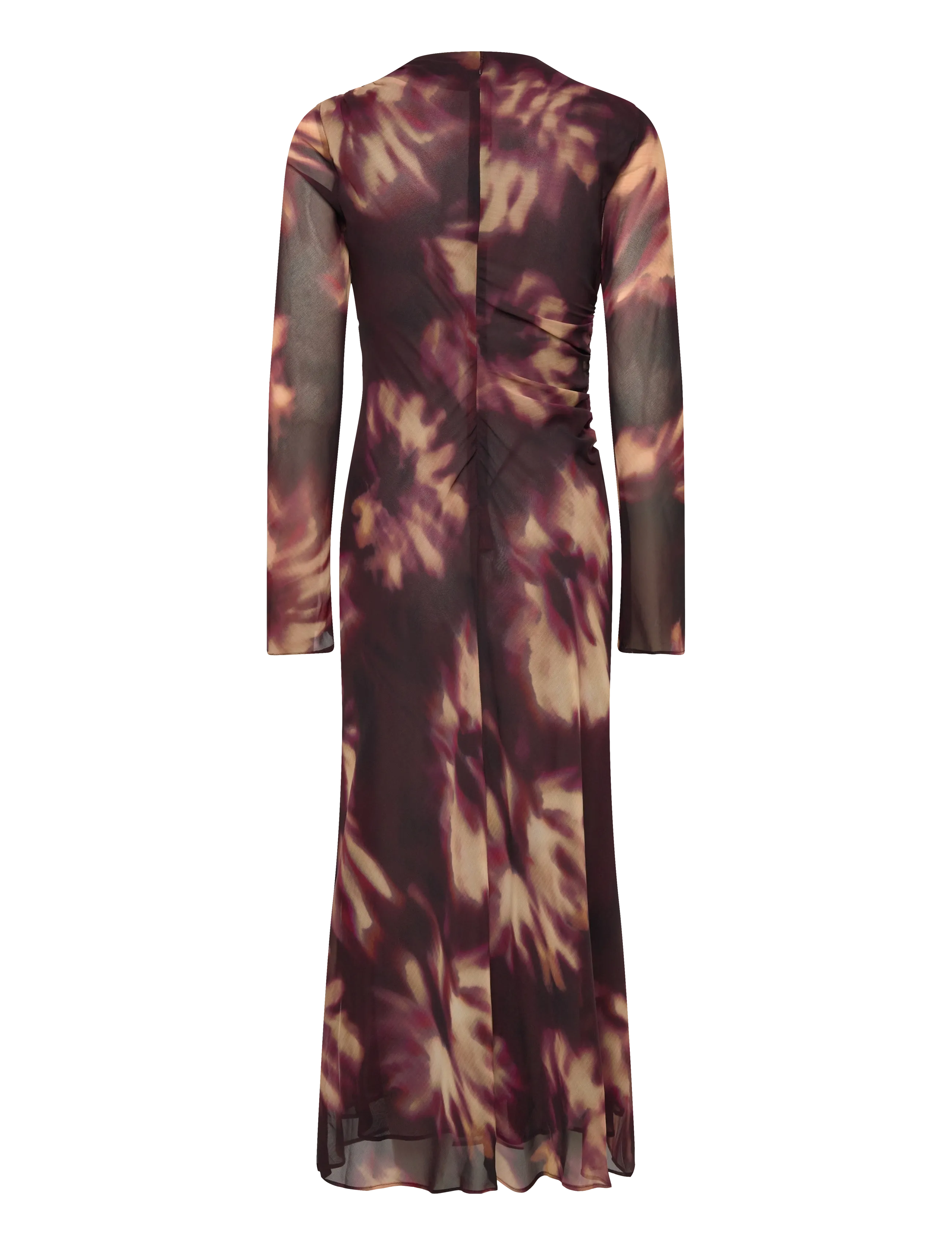 Mango - Tie-dye ruched dress - midikleidid - dark red - 2