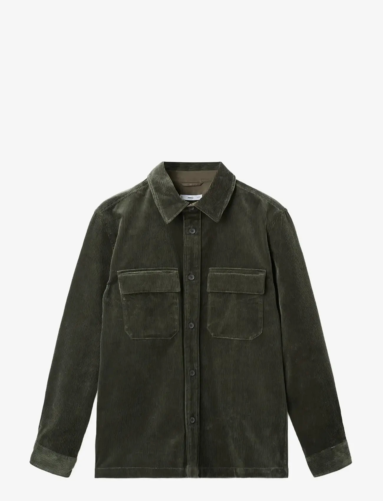 Mango - Corduroy overshirt with pockets - beige - khaki - 1