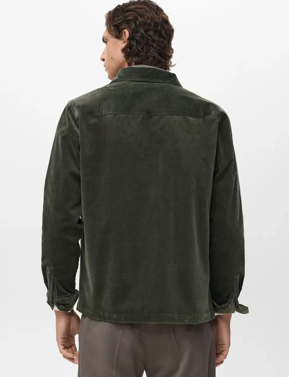 Mango - Corduroy overshirt with pockets - fløjlsskjorter - beige - khaki - 3