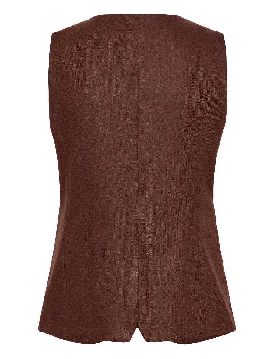 Mango - Wool-blend gilet with buttons - westen - medium brown - 2