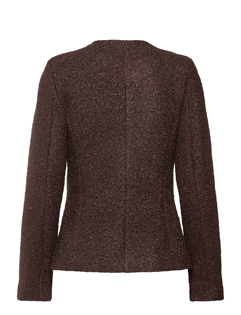 Mango - Bouclé jacket with jewel buttons - enkeltradede blazere - brown - 2