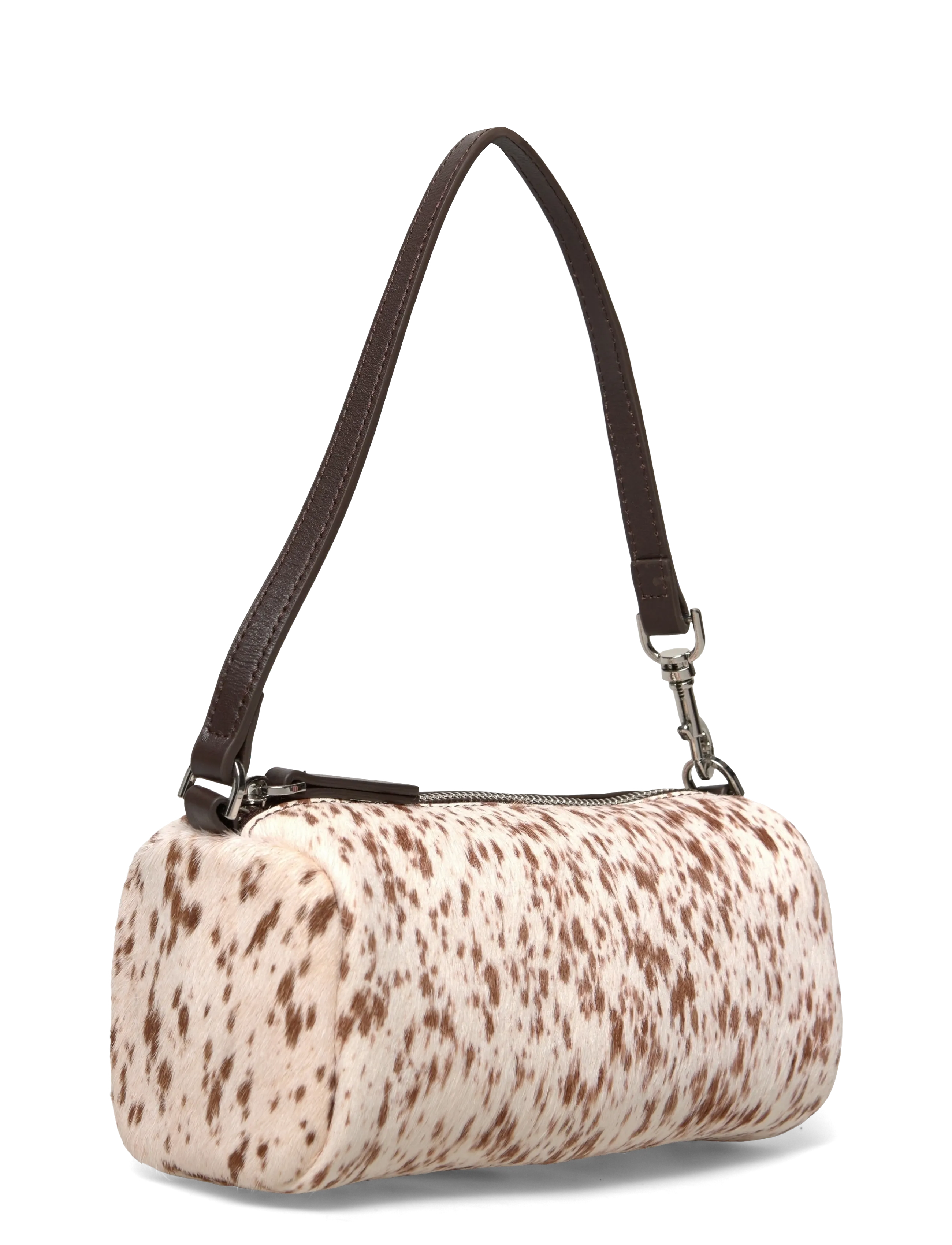Mango - Cow leather shoulder bag - festmode zu outlet-preisen - brown - 3