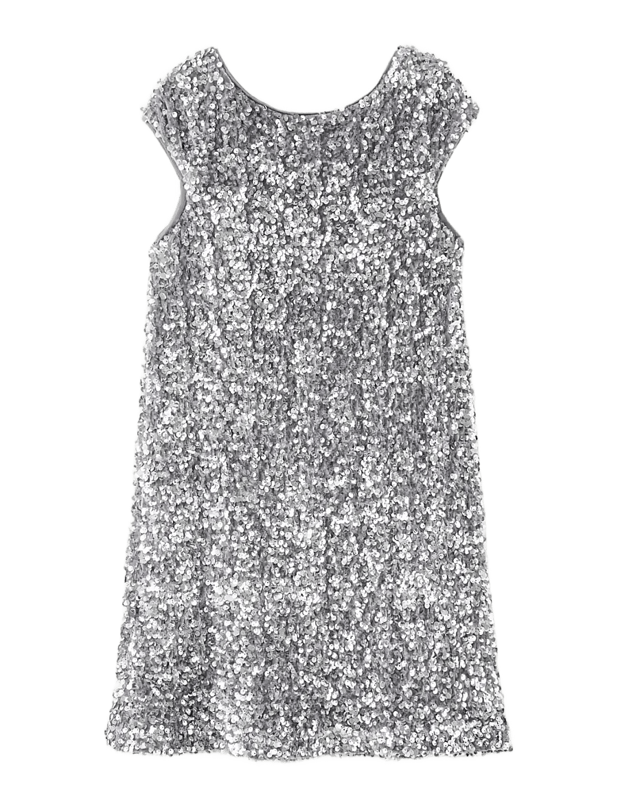 Mango - Short dress with sequins - festkjoler - silver - 1