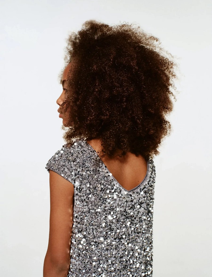 Mango - Short dress with sequins - festkjoler - silver - 0