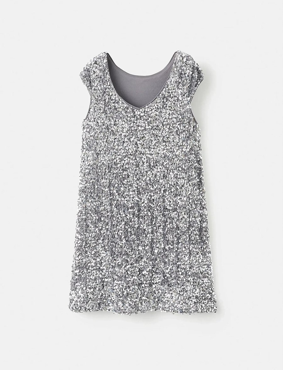 Mango - Short dress with sequins - festkjoler - silver - 2