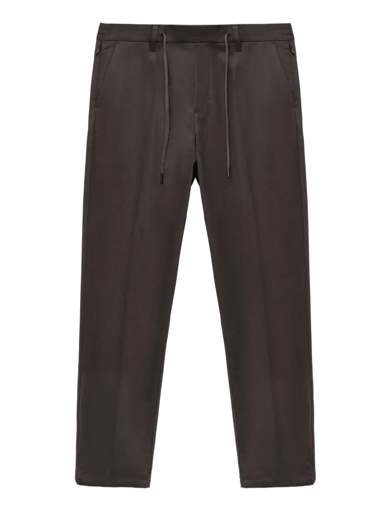 Mango Slim-fit Thermolite® flannel trousers - Riided - MEDIUM GREY / brown