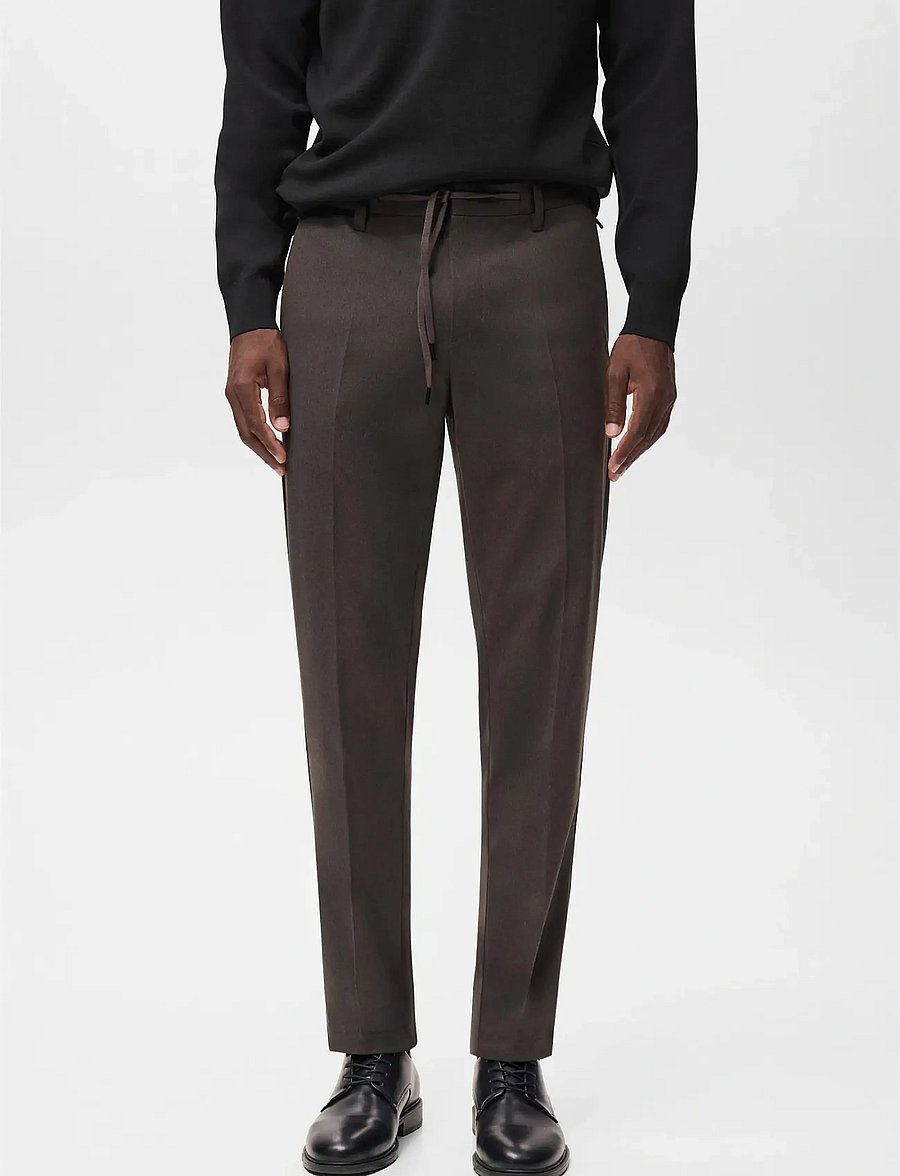 Mango - Slim-fit Thermolite® flannel trousers - casual byxor - medium grey - 0