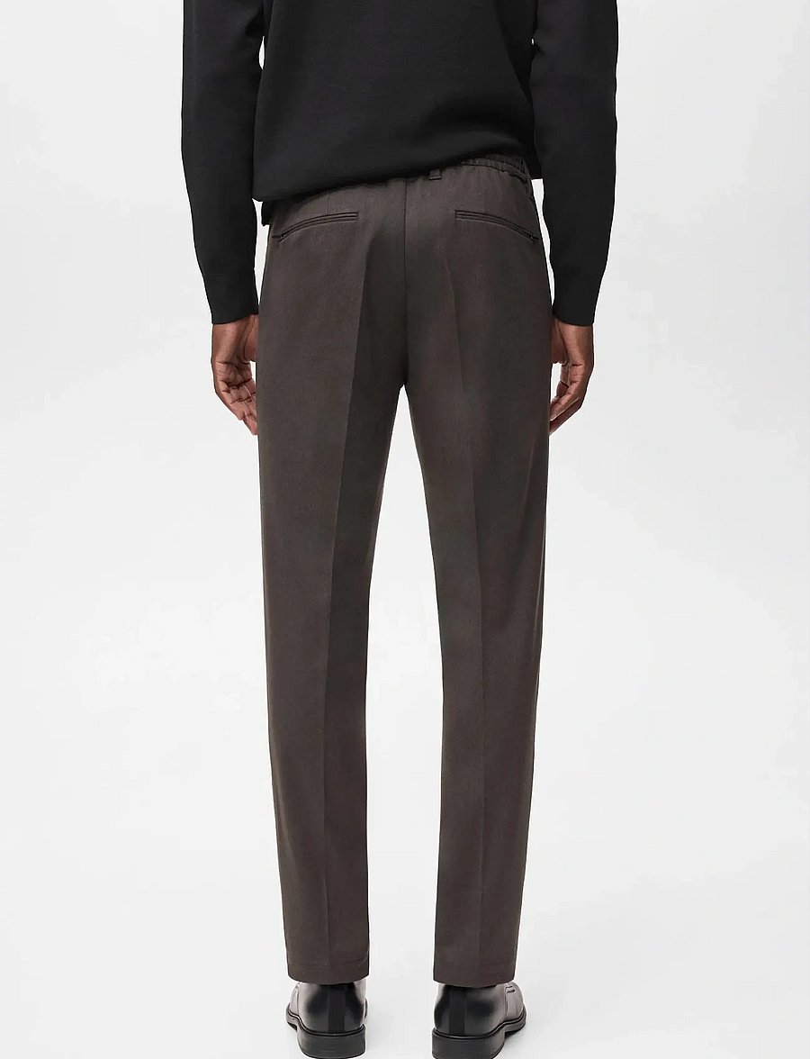Mango - Slim-fit Thermolite® flannel trousers - casual byxor - medium grey - 2
