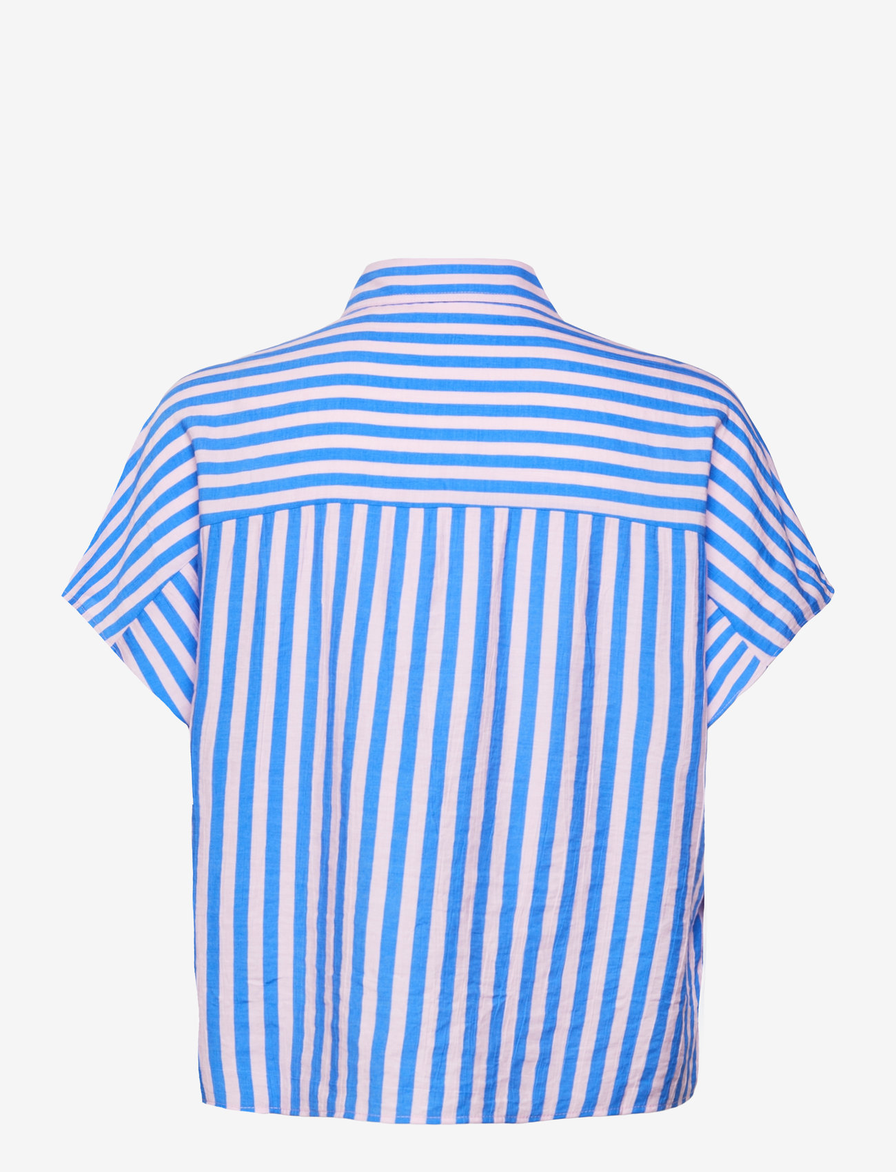Mango - Short sleeve striped shirt - medium blue - 2