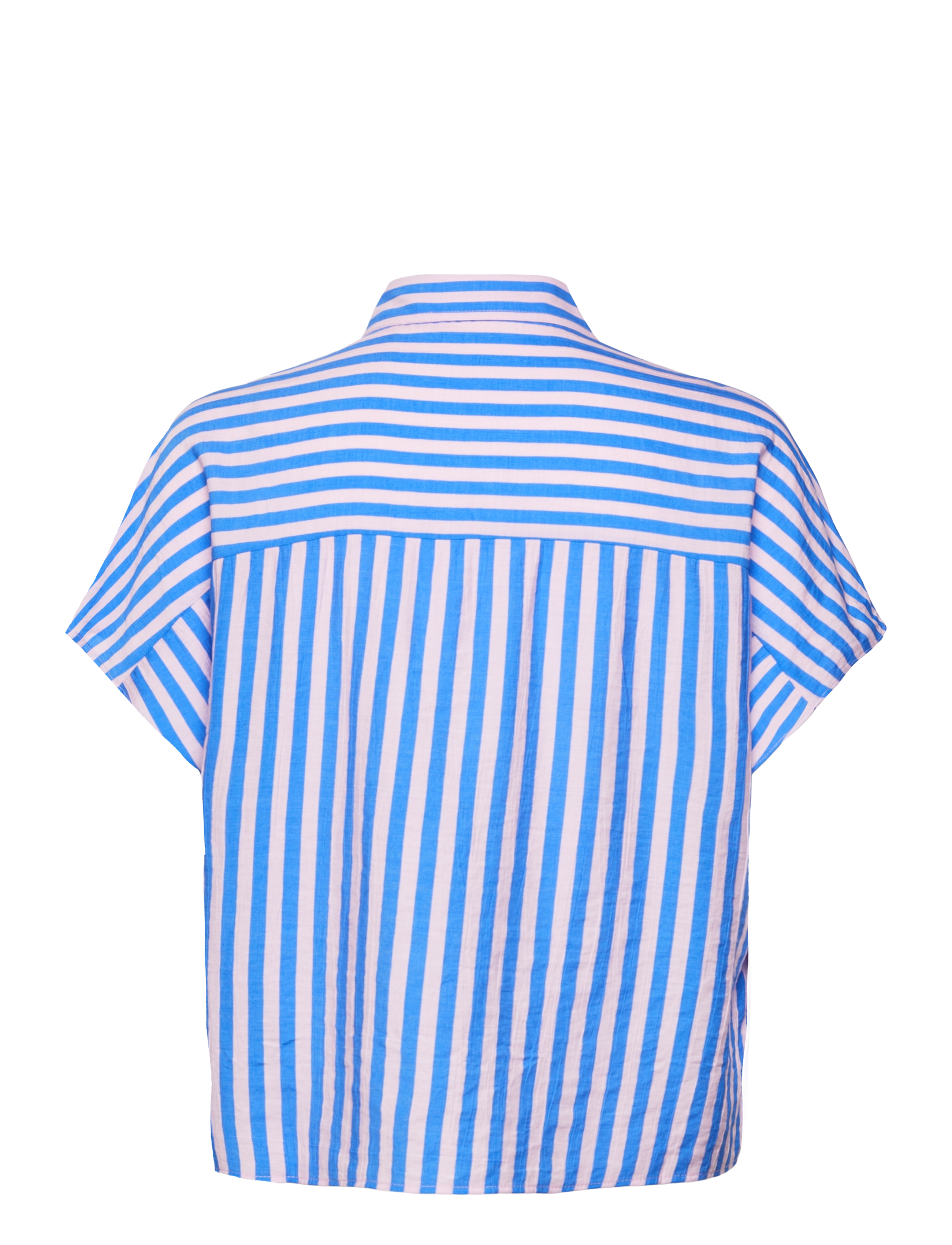 Mango - Short sleeve striped shirt - medium blue - 2