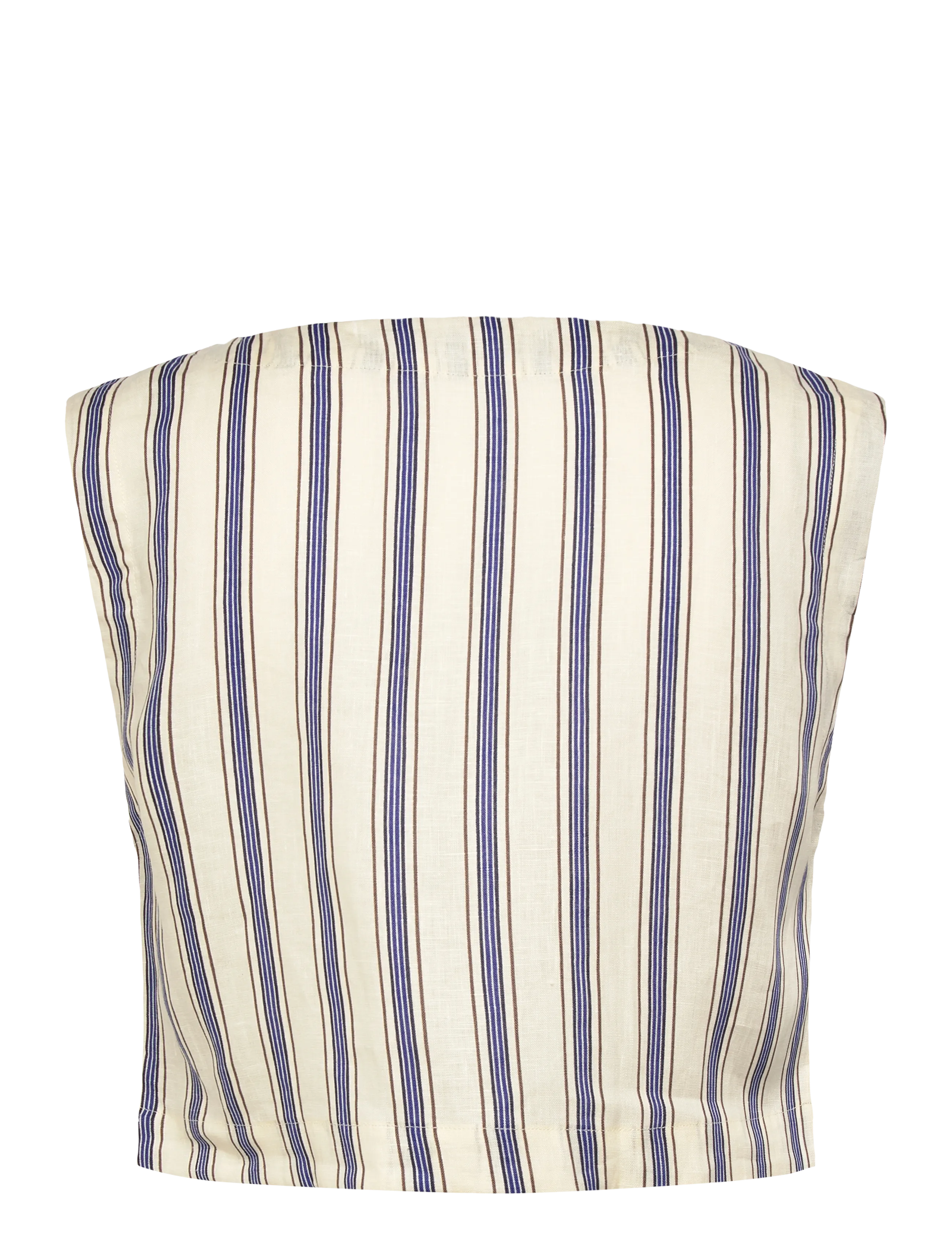 Mango - Striped linen top - crop tops - light beige - 2