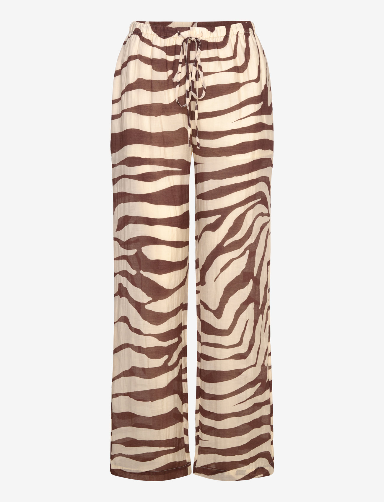 Mango - Zebra-print fluid trousers - light beige - 1