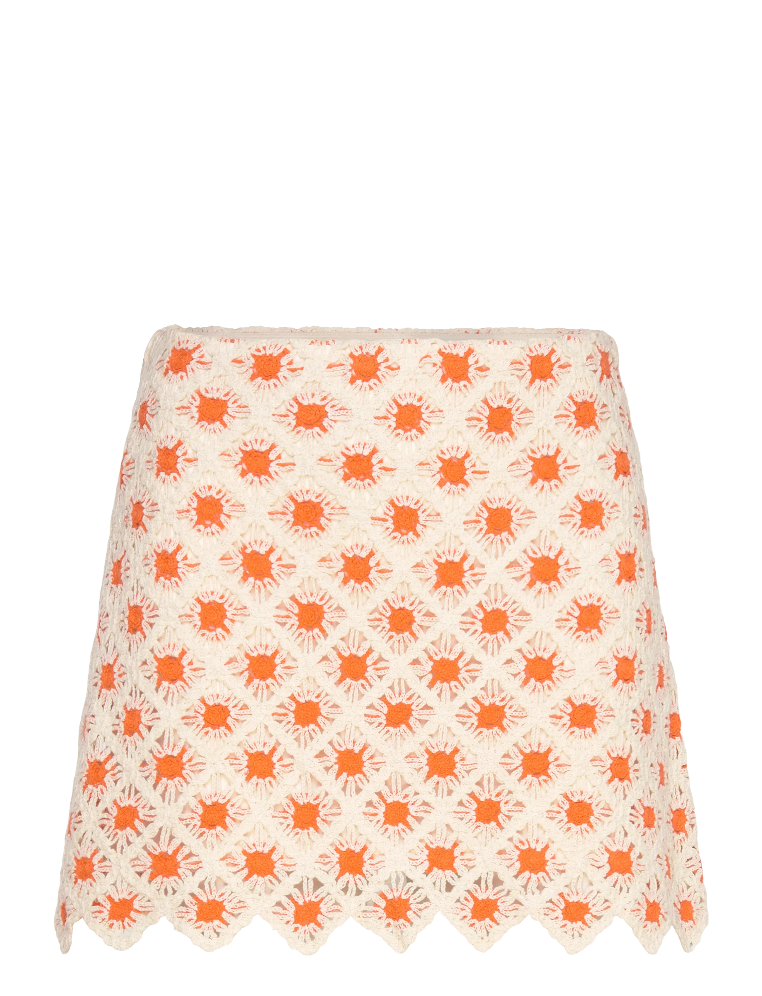 Crochet mini skirt - ORANGE