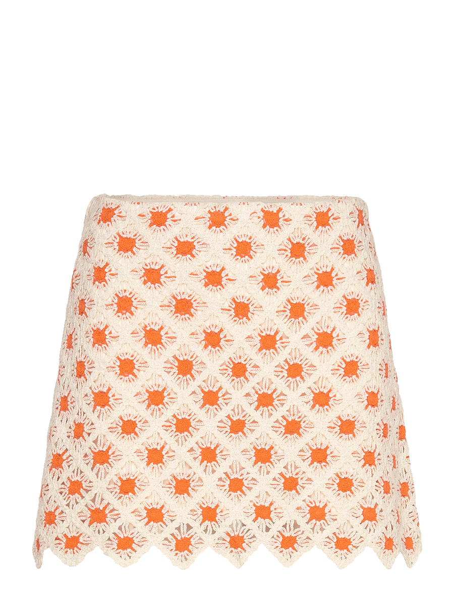 Mango - Crochet mini skirt - korta kjolar - orange - 1