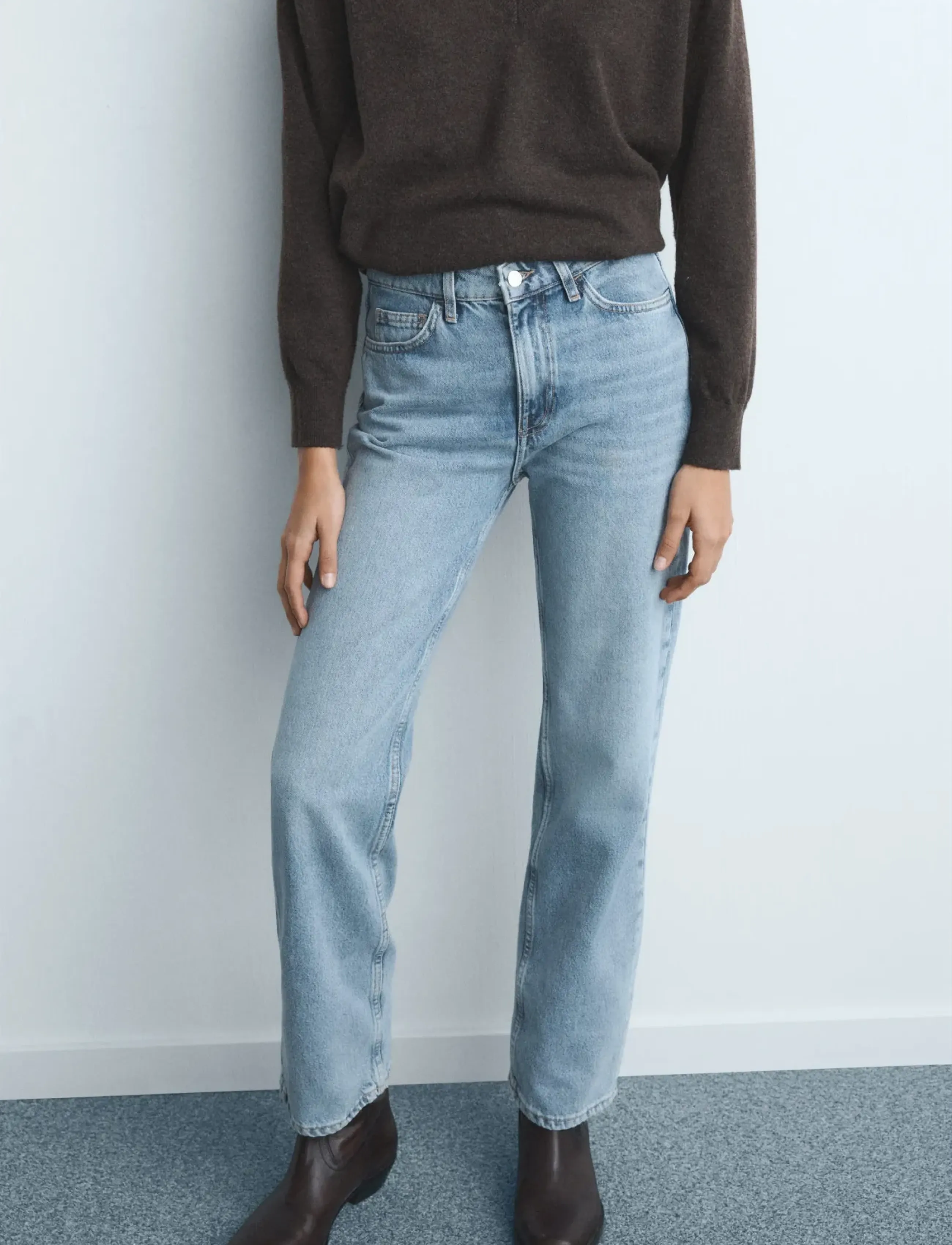 Mango Matilda medium-rise straight-fit jeans - Kläder - OPEN BLUE / blue