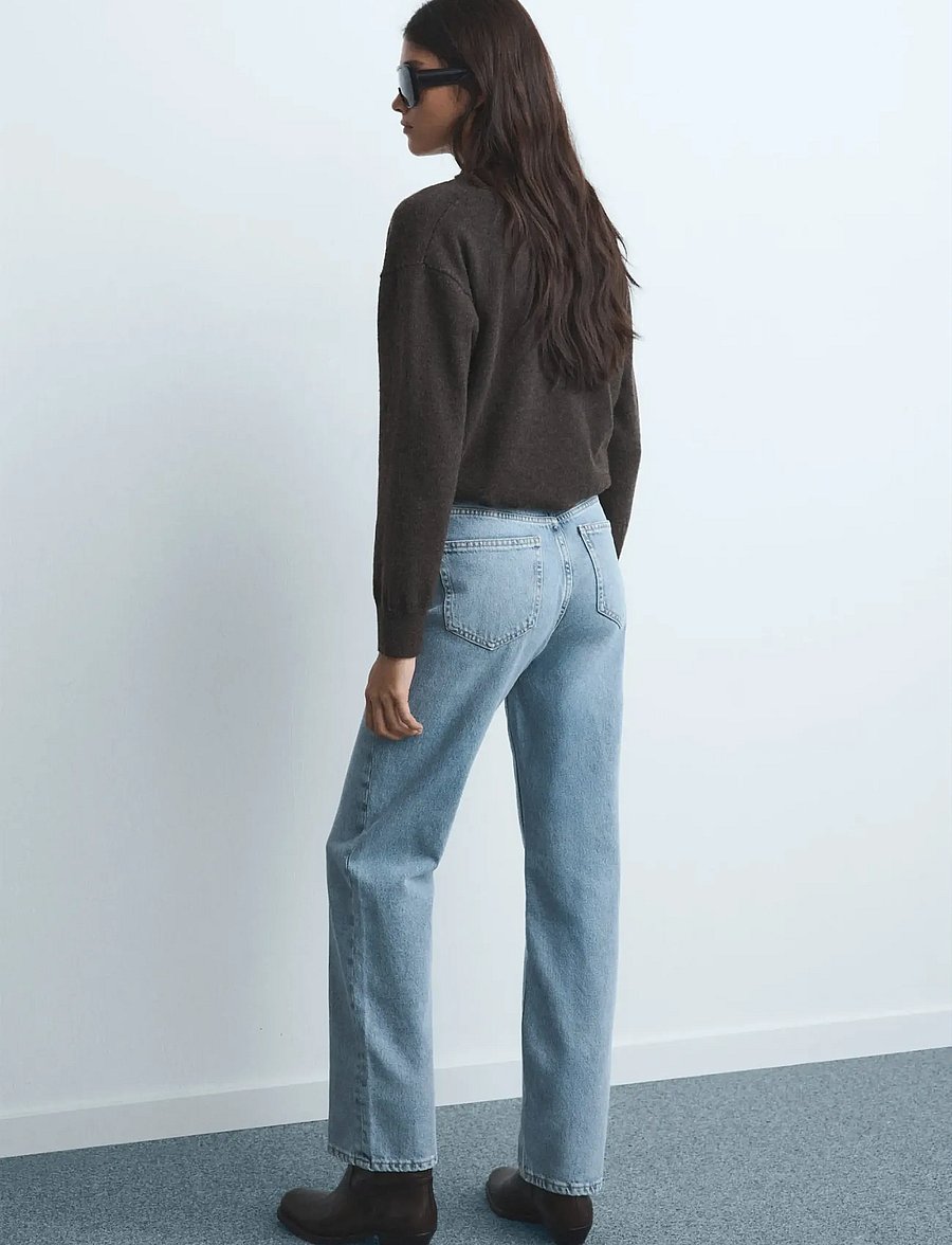 Mango - Matilda medium-rise straight-fit jeans - suorat farkut - open blue - 2