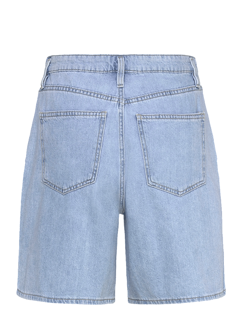 Mango - Mid-rise denim bermuda shorts with pleats - jeansshorts - open blue - 2