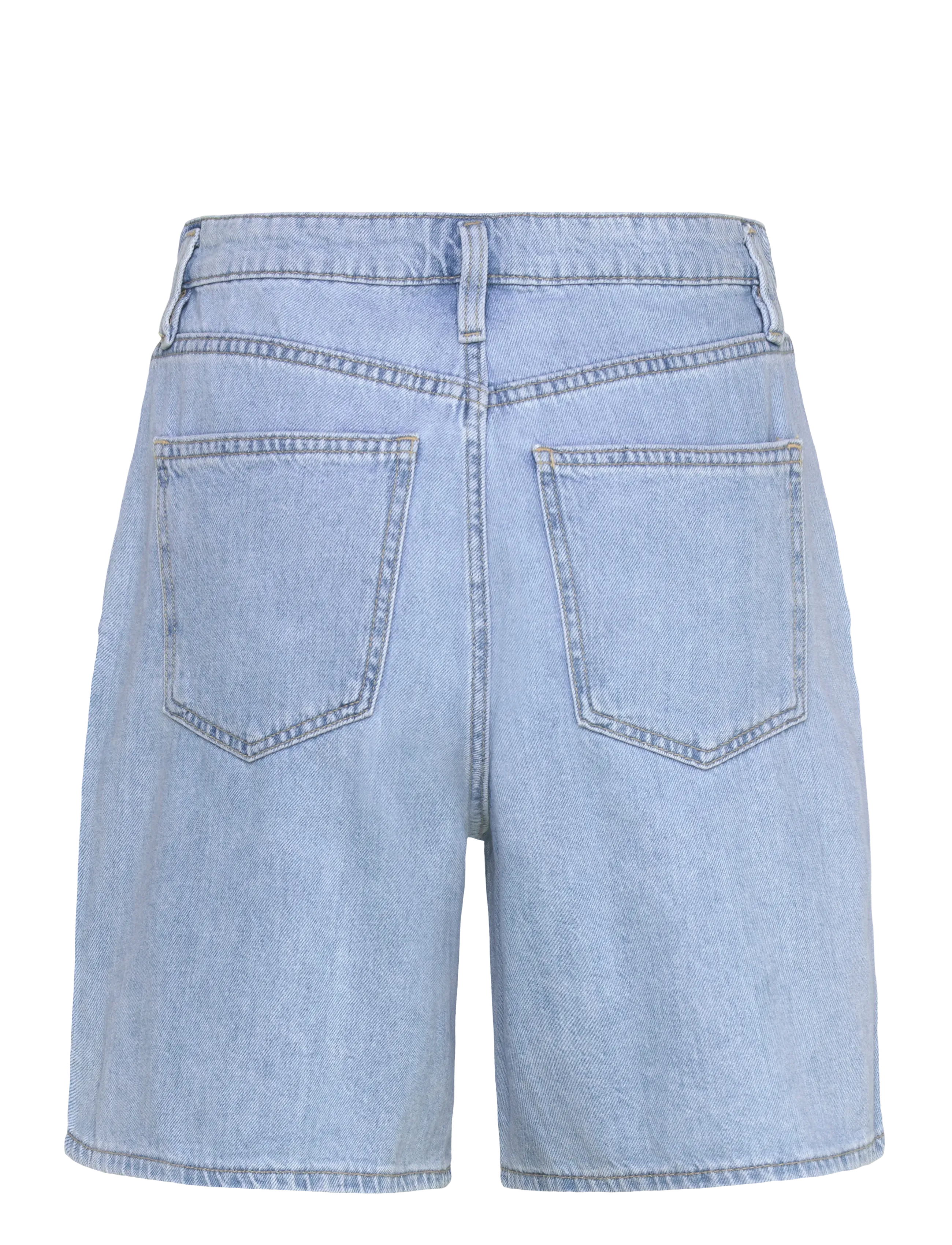 Mango - Mid-rise denim bermuda shorts with pleats - open blue - 2