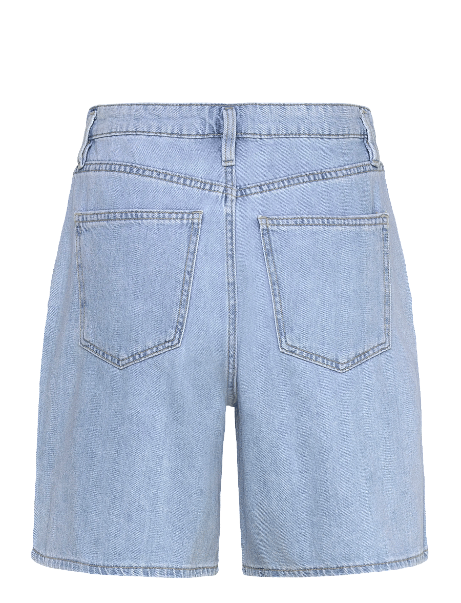 Mango - Mid-rise denim bermuda shorts with pleats - jorts - open blue - 2