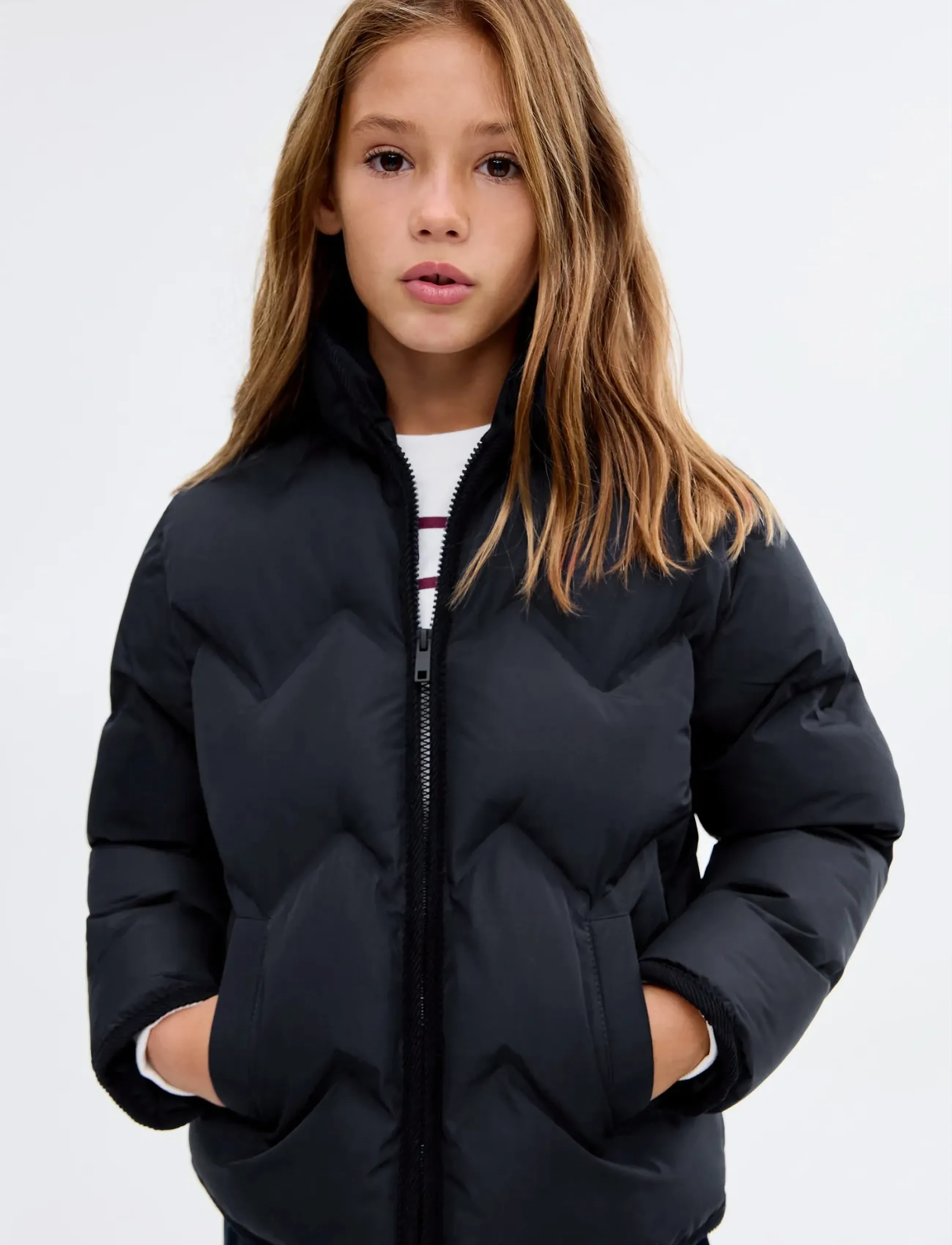 Mango Quilted Coat, 146, Jackets & Coats, Marineblau - Puffer Padded, Kinder