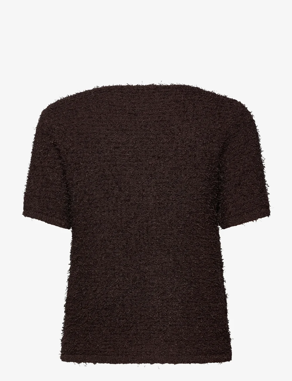 Mango - Short-sleeved bouclé cardigan - cardigans - dark brown - 2