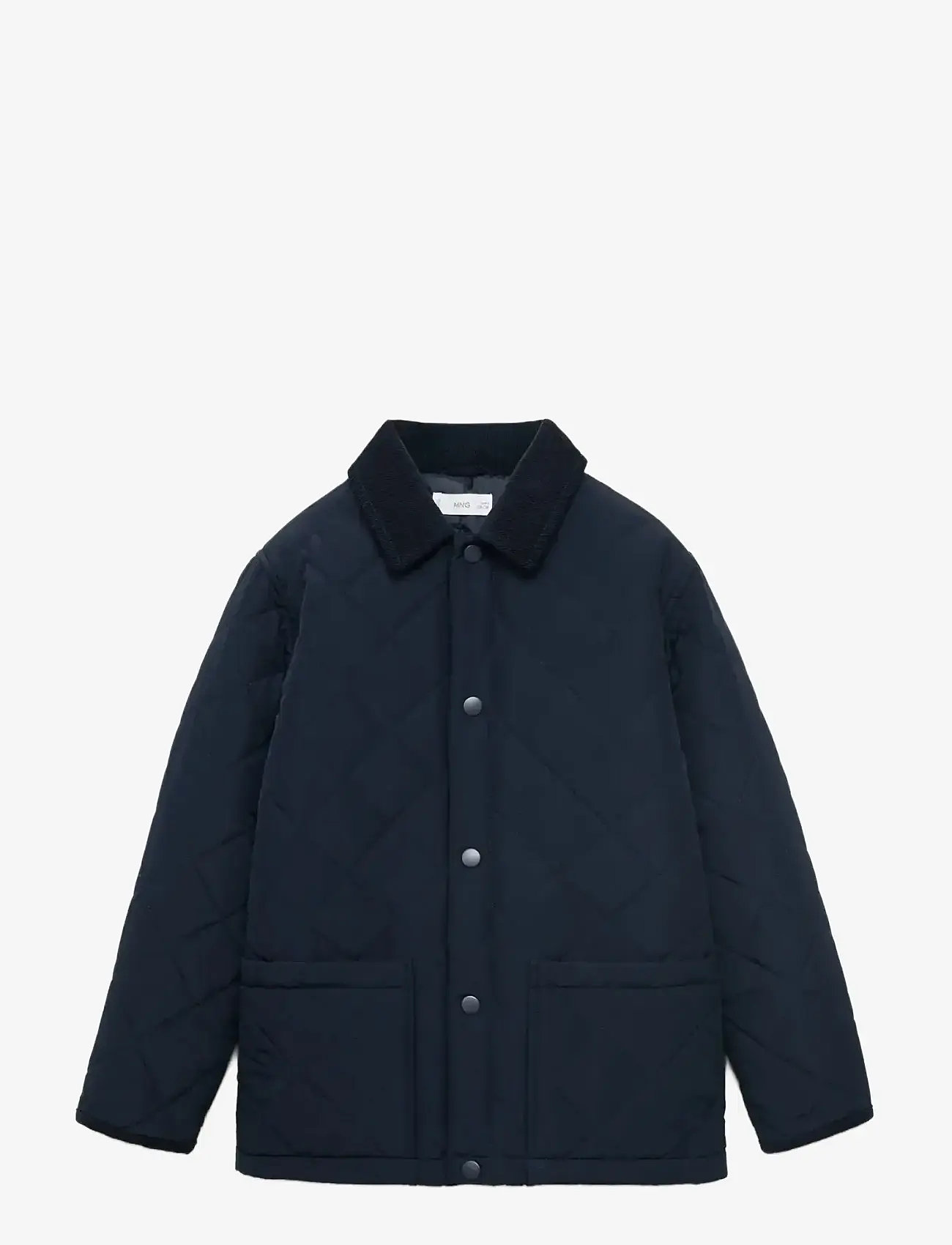 Mango - Quilted anorak with shirt collar - höstjackor - navy - 0