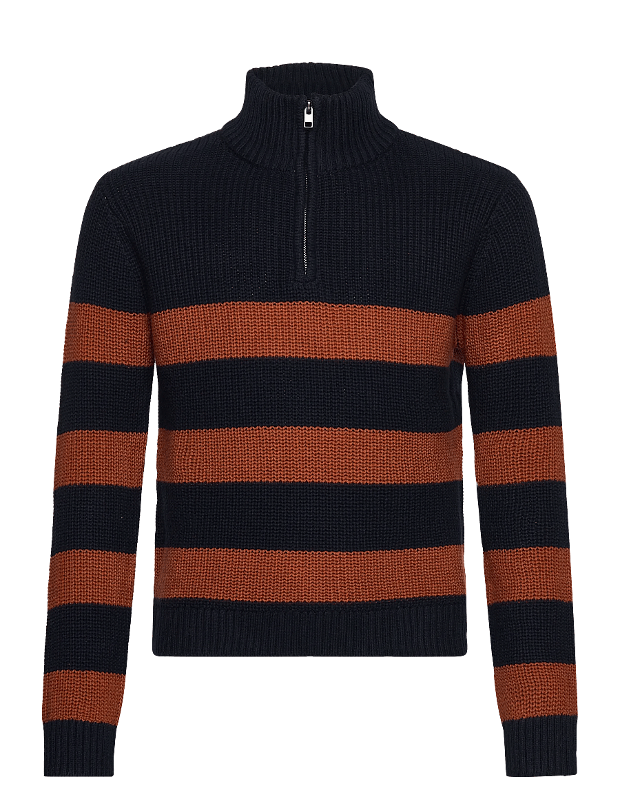 Mango - Knitted sweater with perkins neck - stickade tröjor - medium orange - 0